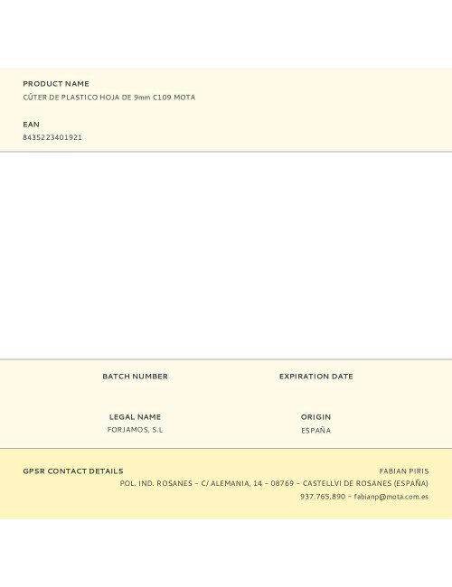 Cúter de plástico hoja de 9 mm