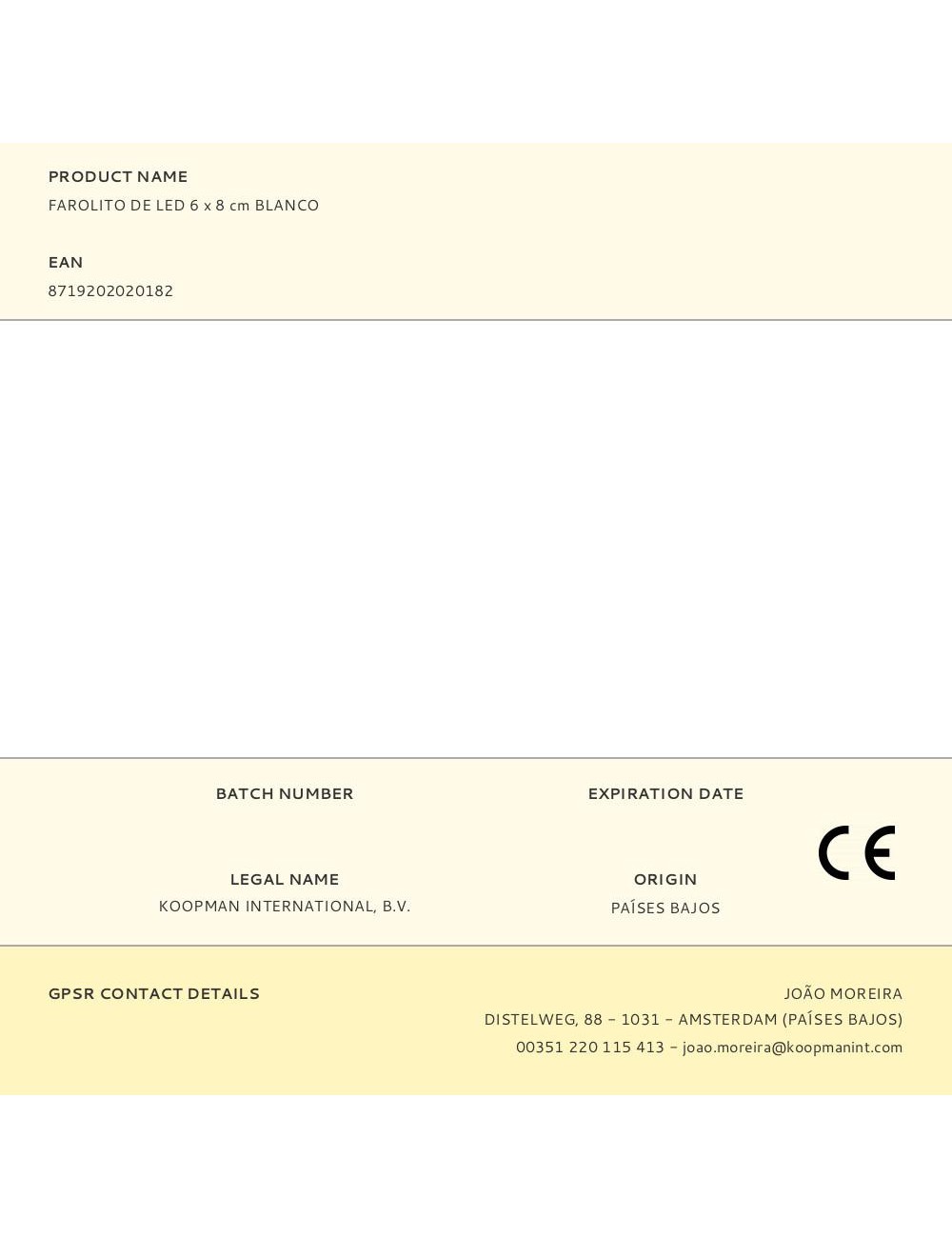 Farolito de led 6 x 8 cm blanco