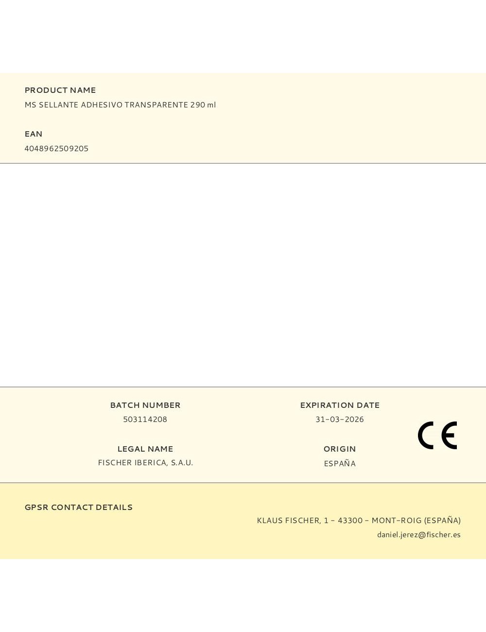 Ms sellante adhesivo transparente 290 ml