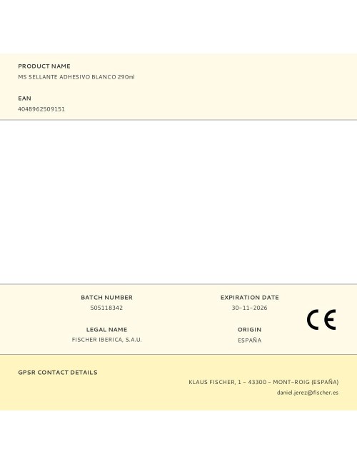 Ms sellante adhesivo blanco 290ml