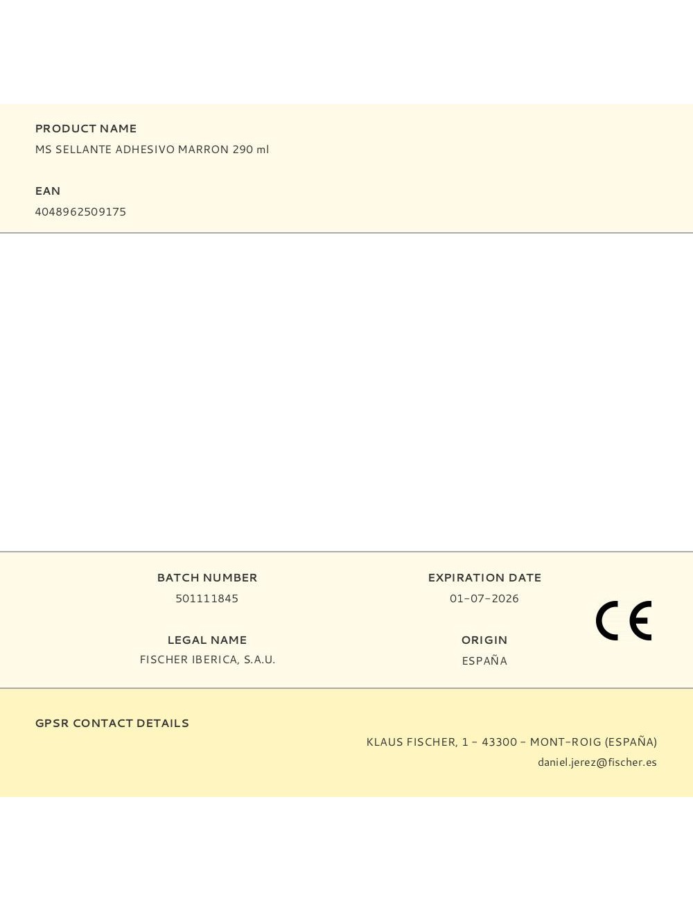 Ms sellante adhesivo marron 290 ml