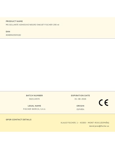 Ms sellante adhesivo negro 546187 fischer 290 ml