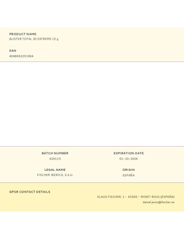 Blister total 30 extreme 15 g