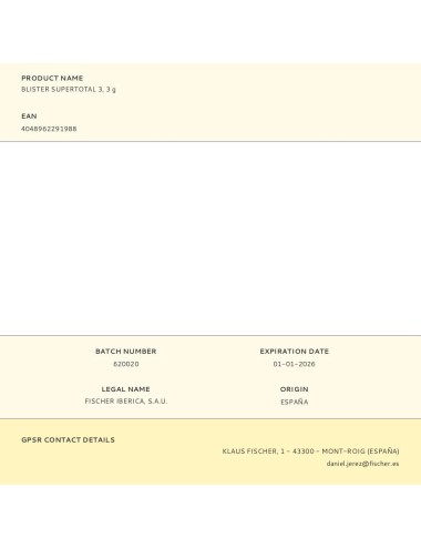 Blister supertotal 3, 3 g