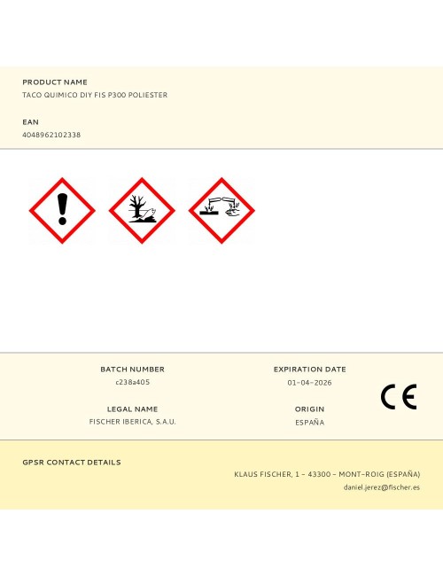 Taco quimico diy fis p300 poliester