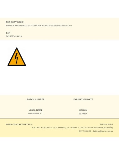 Pistola pegamento silicona 7 w barra de silicona de ø7 mm