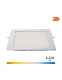 Downlight led empotrable cuadrado 20 w luz fria 6400 k 1500 lm cromado 22 x 22 cm