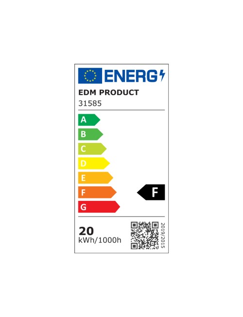 Downlight led empotrable cuadrado 20w luz dia 4000 k 1500 lm color cromado 22 x 22 cm