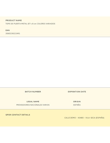 Tope de puerta metal ø7 x 8 cm colores variados