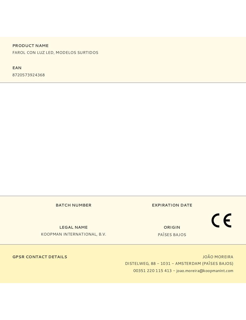 Farol con luz led, modelos surtidos