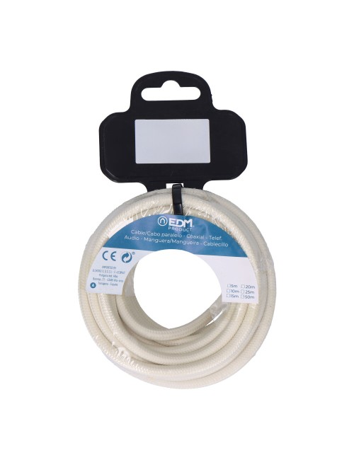 Carrete cable cordón tubular h03vv-f 2 x 0,75 mm algodón, 5 m