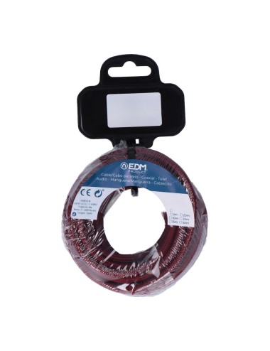 Carrete cable cordón tubular h03vv-f 2 x 0,75 mm burdeos, 5m