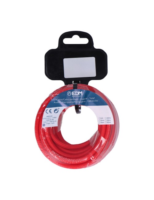 Carrete cable cordón tubular h03vv-f 2 x 0,75 mm rojo, 5 m