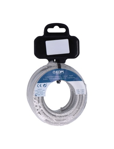 Carrete cable cordón tubular h03vv-f 2 x 0,75 mm plata, 5 m