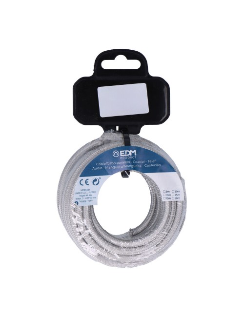 Carrete cable cordón tubular h03vv-f 2 x 0,75 mm plata, 5 m