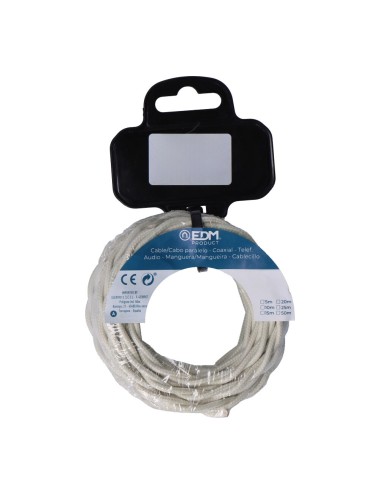 Carrete cable textil trenzado h03vv-f 2 x 0,75 mm beige, 5 m