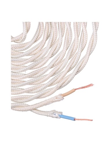 Carrete cable textil trenzado h03vv-f 2 x 0,75 mm beige, 5 m