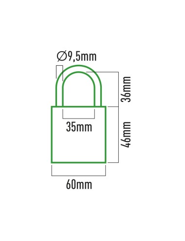 Candado de latón arco normal 60mm