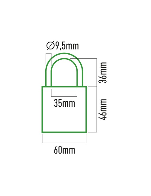 Candado de latón arco normal 60mm
