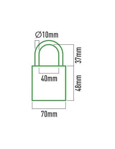 Candado de latón arco normal 70mm