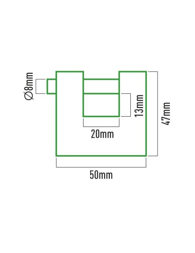 Candado de latón reforzado de seguridad 50 x 47 x 20 mm