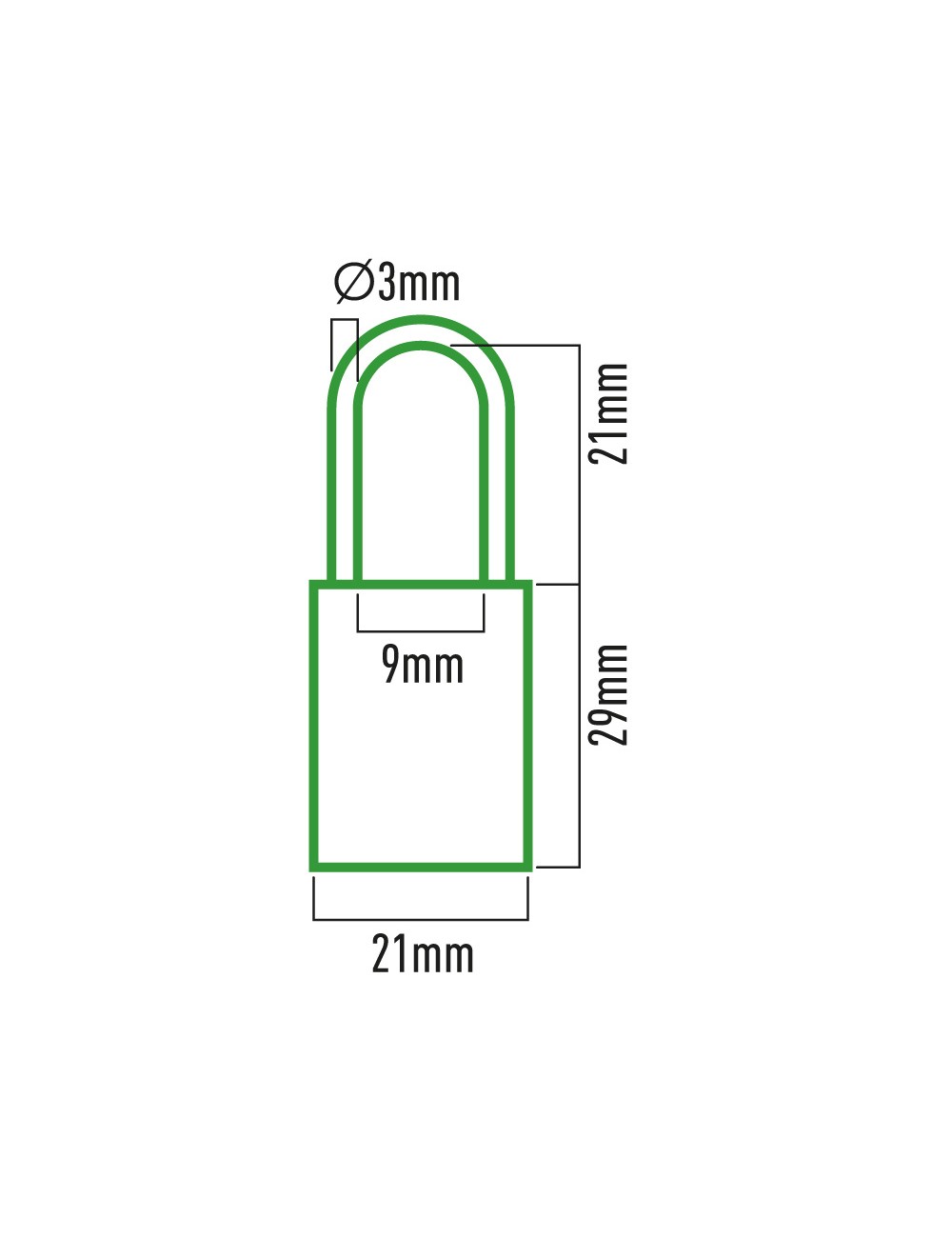 Candado de latón con combinación 21 mm