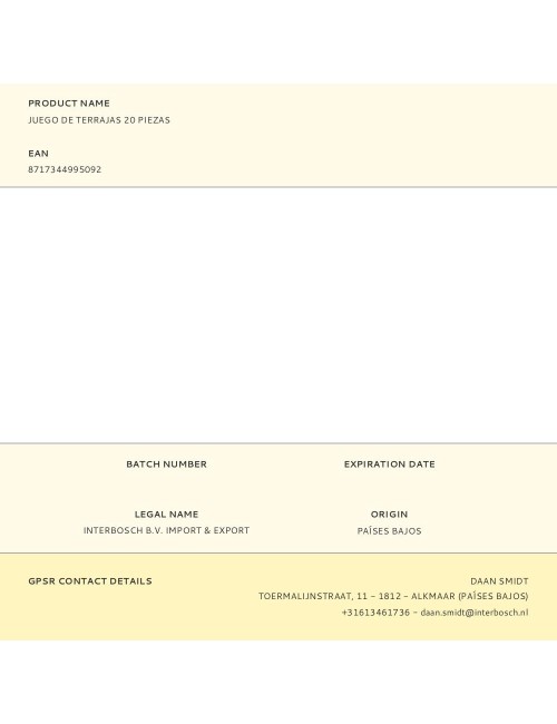 Terrajas, juego de 20 piezas