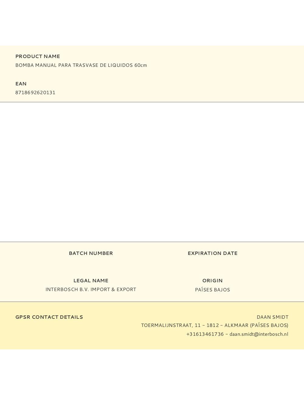 Bomba manual para trasvase de liquidos 60cm