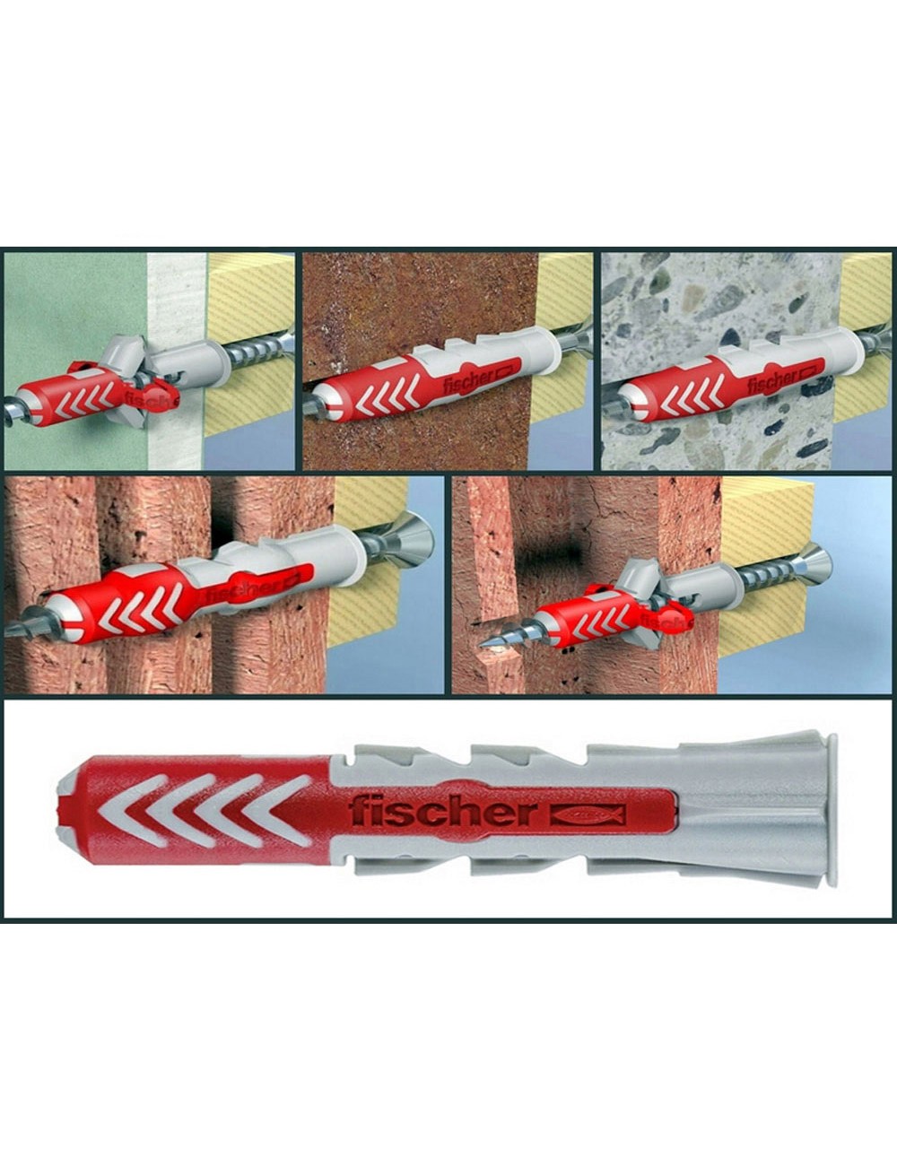 Tacos duopower s ø8 x 40 mm +tornillos ø5 x 55 mm, caja 50 uds