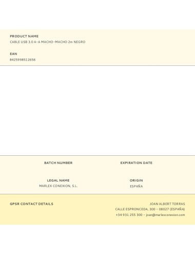 Cable usb 3.0 a-a macho-macho 2m negro