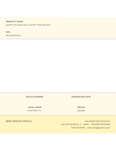 Gaveta apilable color titanium azul 30 cm