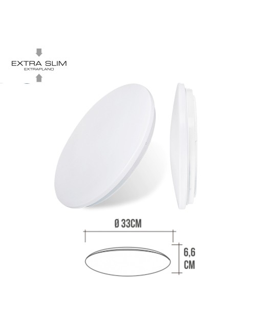 Aplique led circular de superficie 18 w 4000 k 1820 lm ø32,5 x 6,2 cm