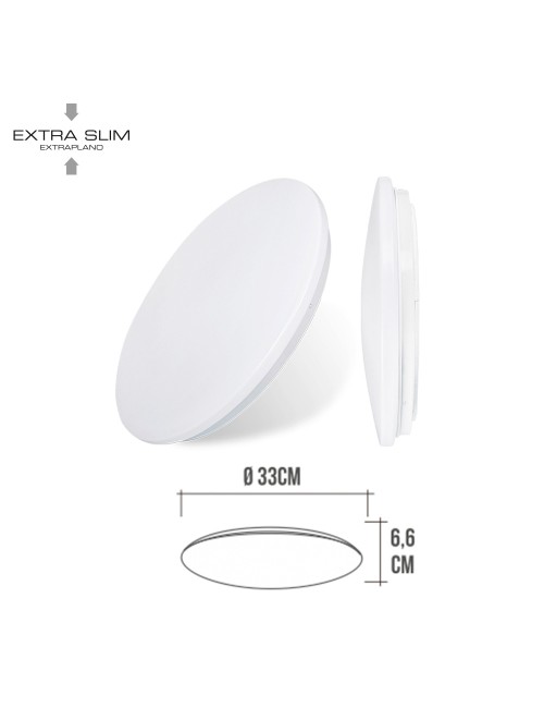 Aplique led circular de superficie 18 w 6500 k 1820 lm ø32,5 x 6,2 cm
