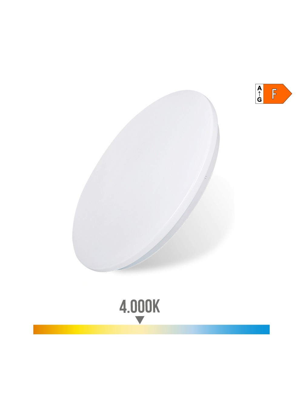 Aplique led circular de superficie 24 w 4000 k 2490 lm ø38 x 6,2 cm
