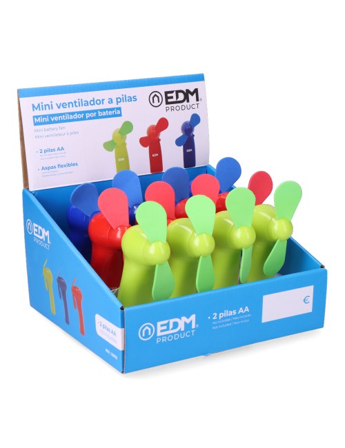 Ventilador a pilas "funny colors" 2 x aa (no incluidas) edm colores surtidos