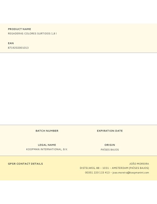 Regaderas colores surtidos 1,8 l