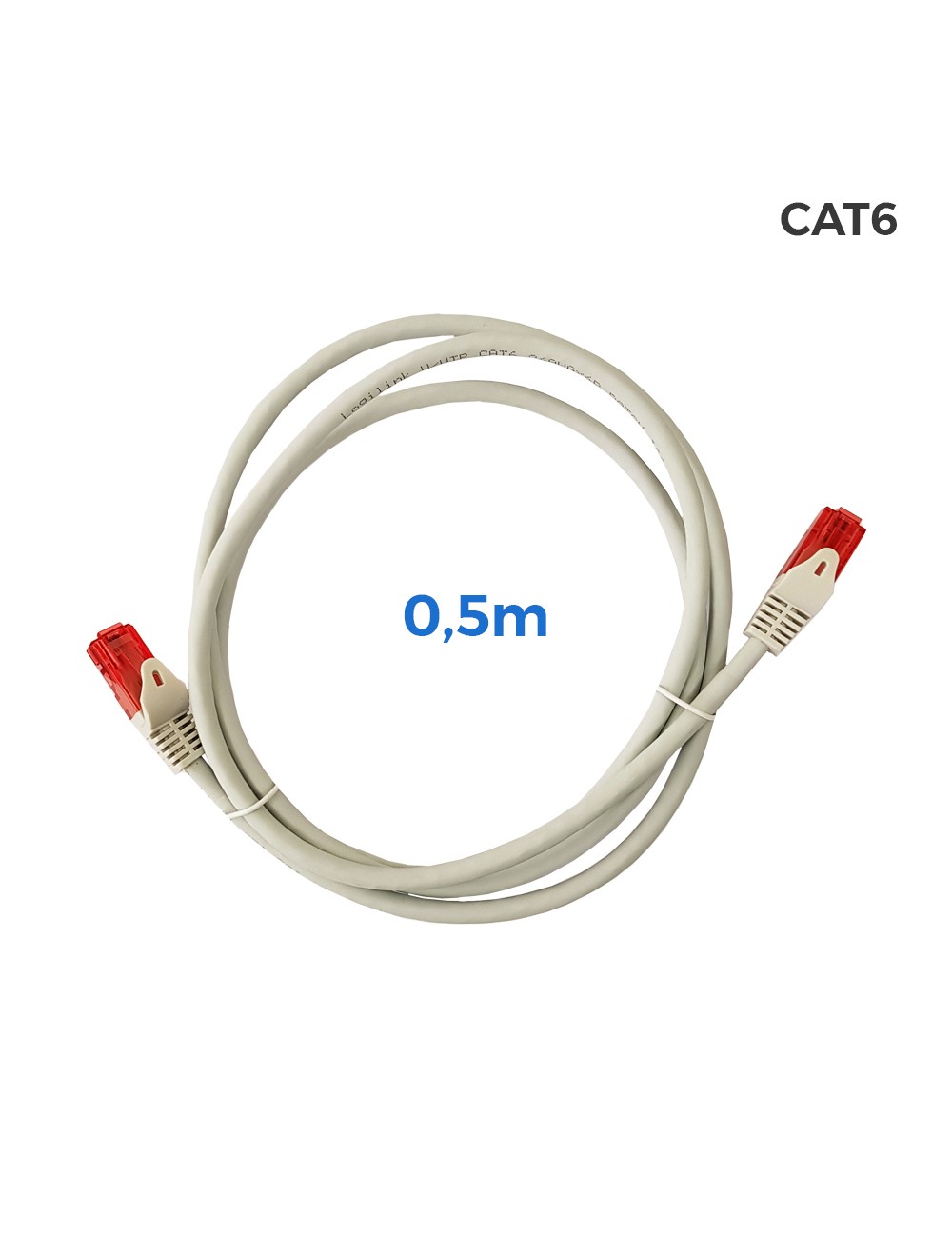 Cable utp cat.6 latiguillo rj45 cobre lszh gris 0,5 m