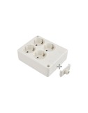 Base bipolar 4 tomas t/tl 10/16 a 250 v cuadrada color blanco