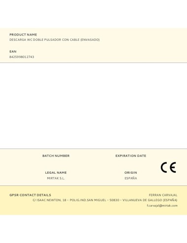 Descarga wc doble pulsador con cable (envasado)