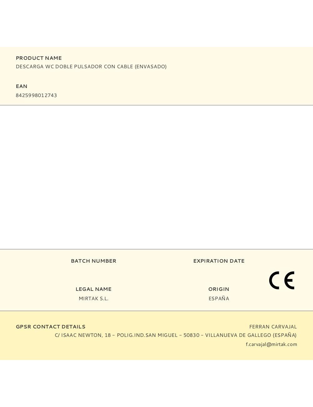 Descarga wc doble pulsador con cable (envasado)