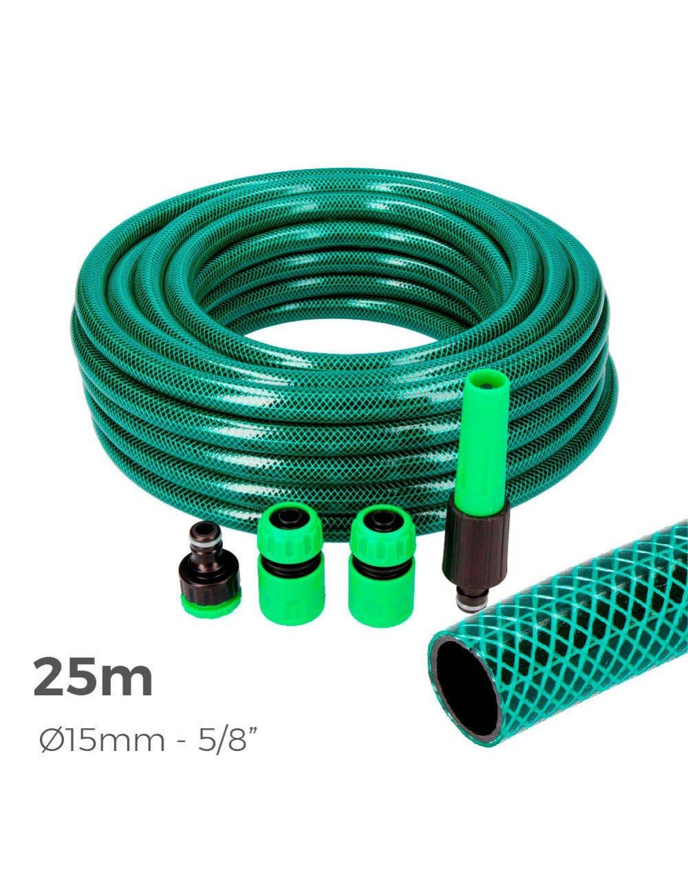 Kit manguera de jardin basic 25 m (5/8" 15 mm)