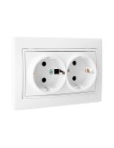 Base doble de enchufe t/tl con obturador 16a 250v solera erp60/2u
