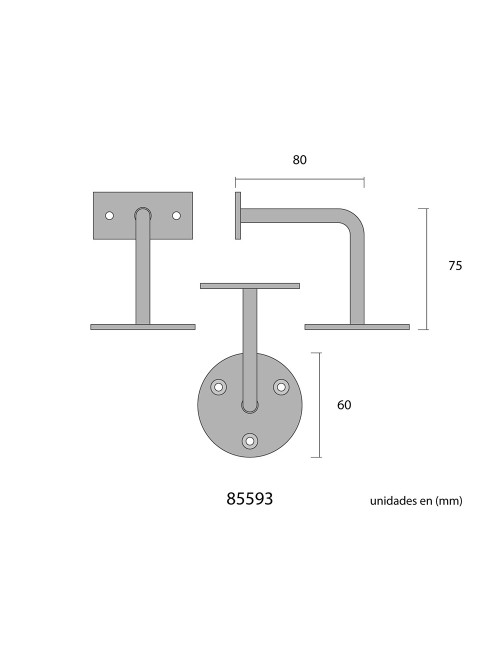 Soporte barandilla negro