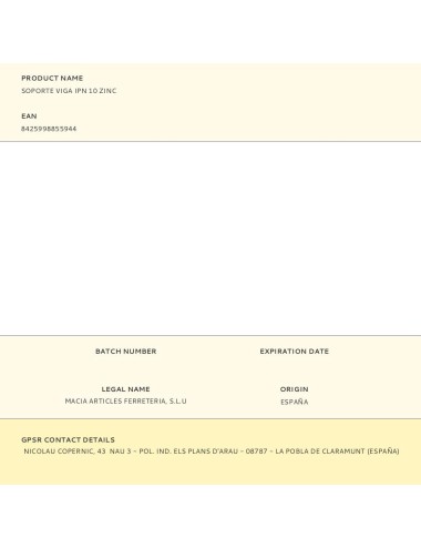 Soporte viga ipn 10 zinc