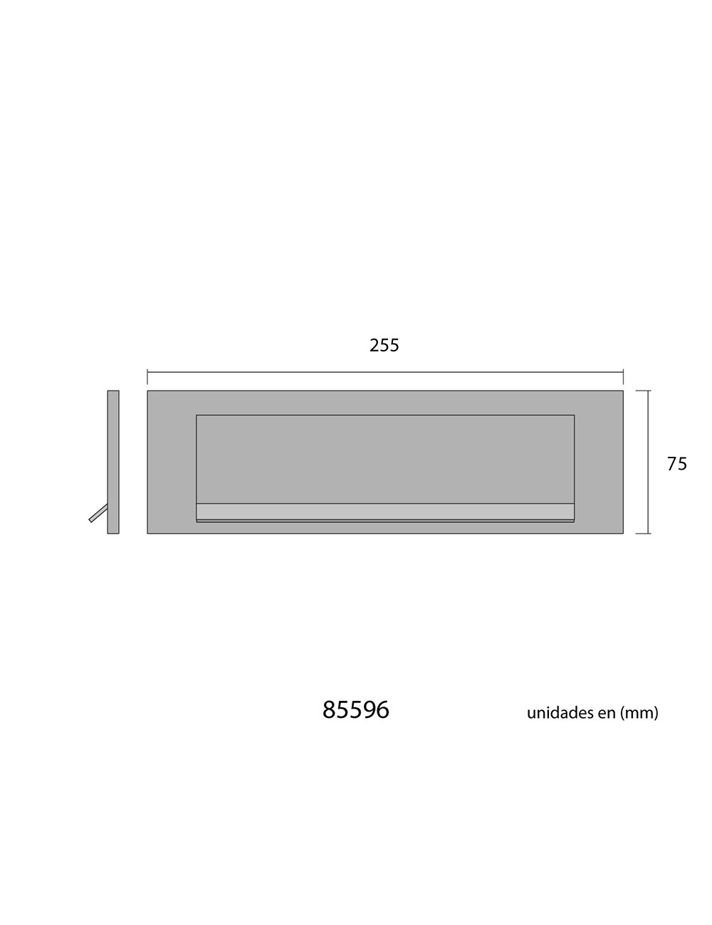 Placa de cartas para puerta de aluminio 25,2 x 7,5 cm