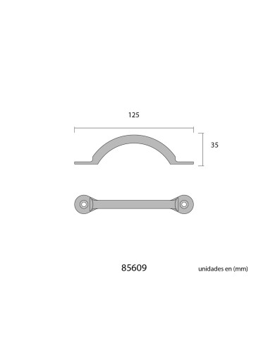 Tirador 125mm h° antiguo edm