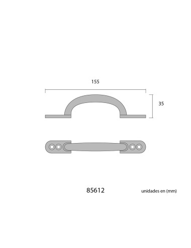 Tirador plano 155mm h° negro edm