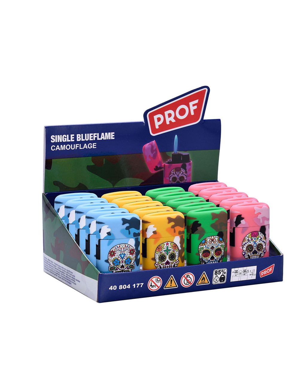 Encendedor electrónico capsula camuflaje, colores surtidos