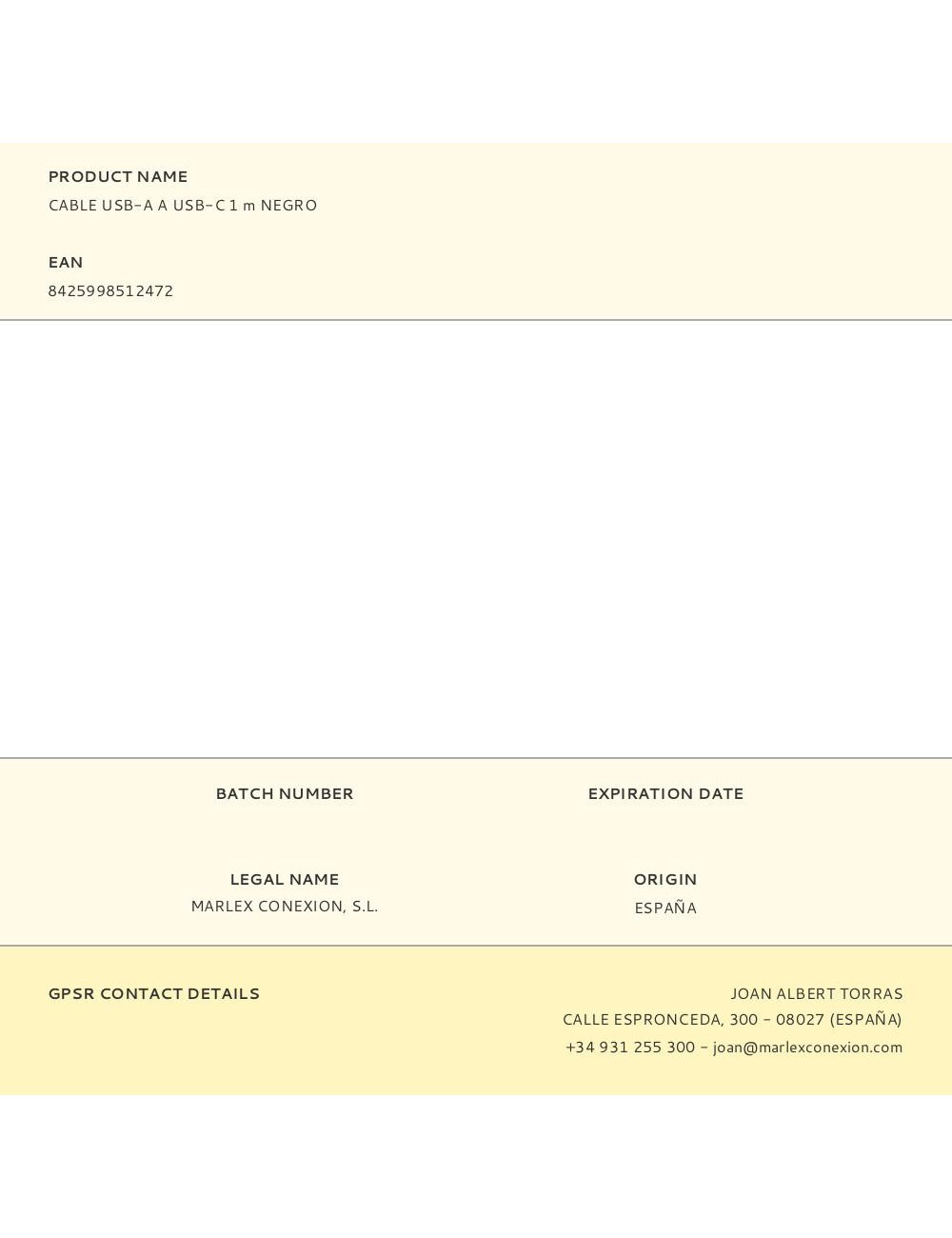 Cable usb-a a usb-c 1 m negro