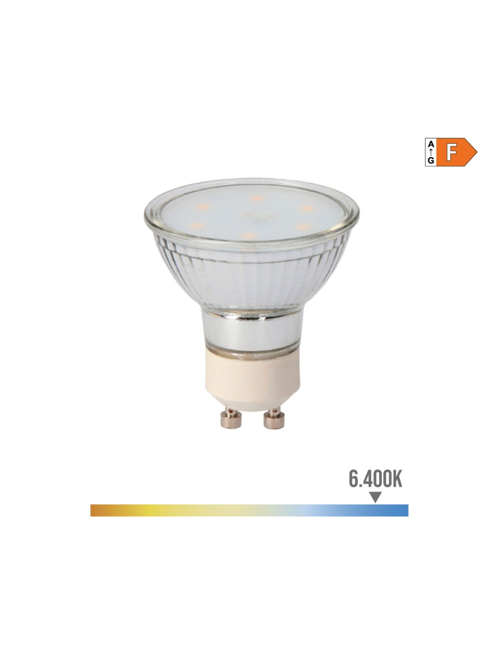 Bombilla dicroica led gu10 5 w 400 lm 6400 k luz fria ø5 x 5,5 cm